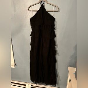 Sleeveless Tiered Mesh Ruffle Maxi Dress - Fore Collection